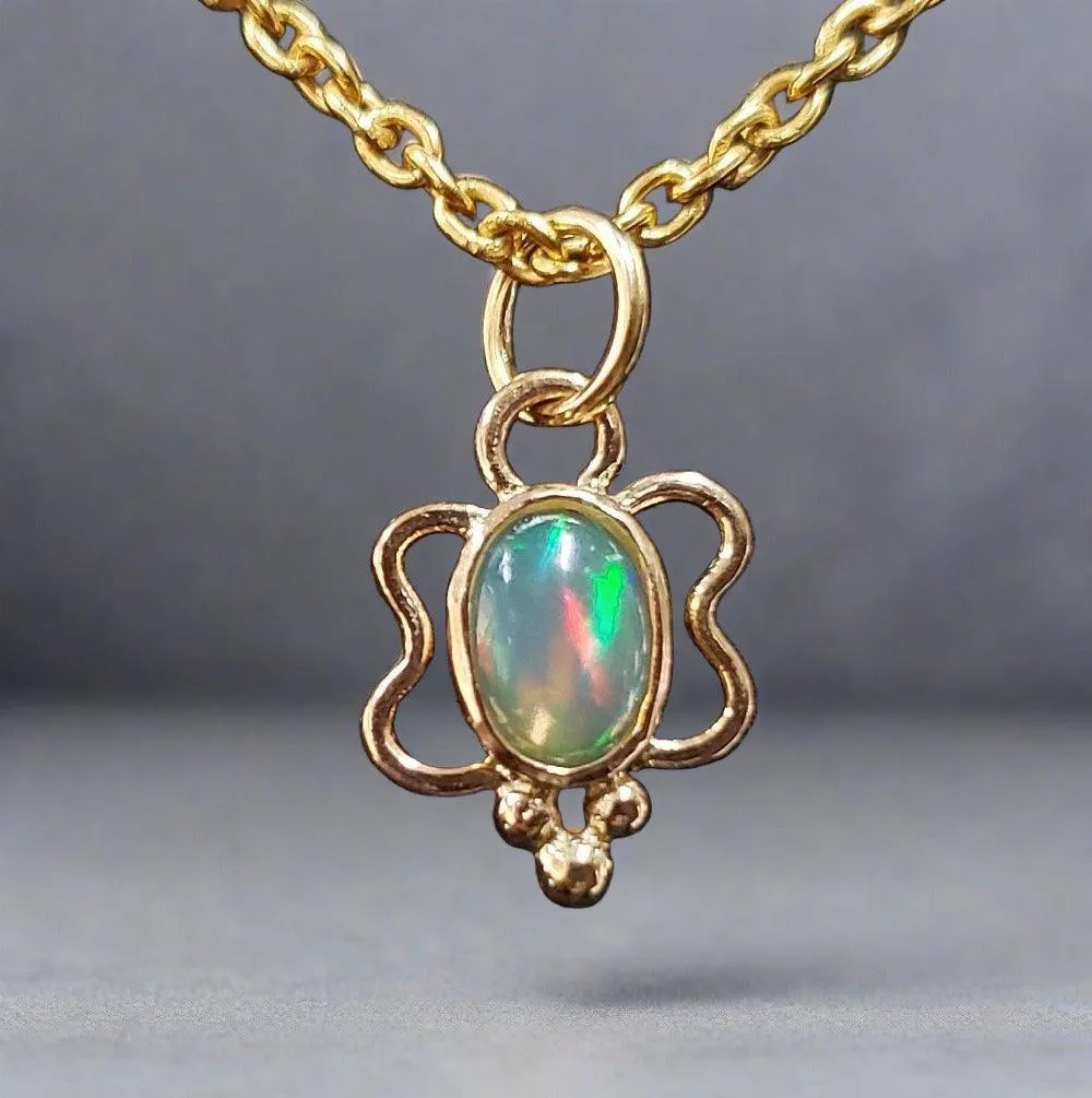 Ethiopian Opal 18k Gold Pendant