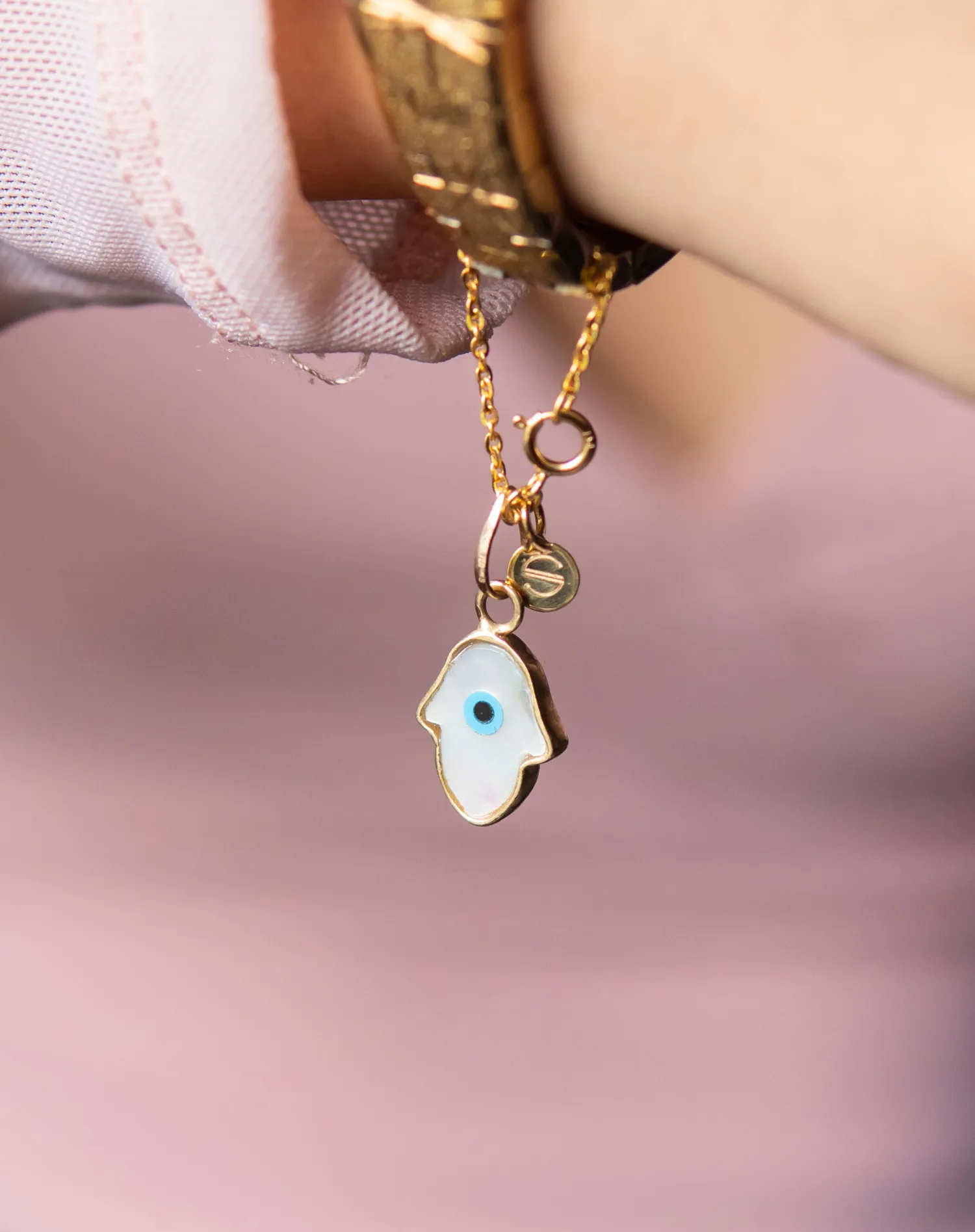 Evil Eye Charm Pendant - Hamsa Hand