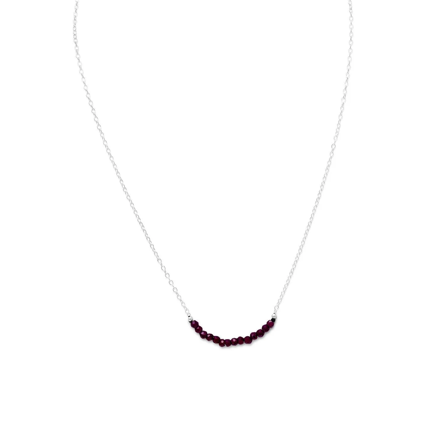 Faceted Garnet Bead Necklace January Birthstone