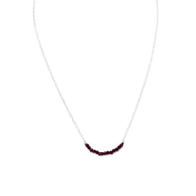 Faceted Garnet Bead Necklace January Birthstone