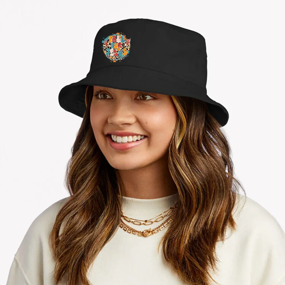 Fall For Jesus He Never Leaves Christian Faith Jesus Autumn Bucket Hat