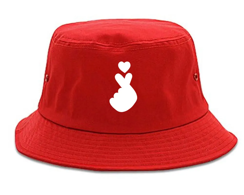 Finger Heart Chest Mens Bucket Hat