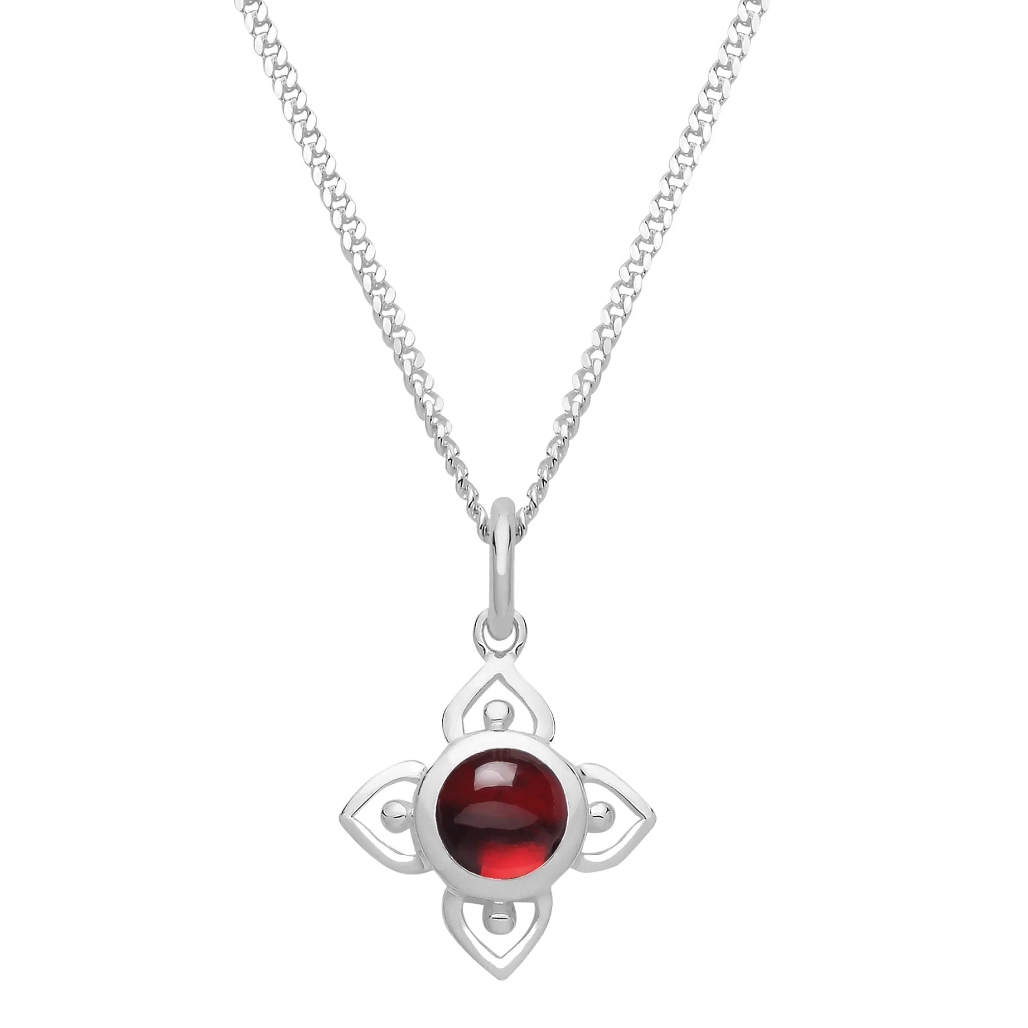 FLEUR - Sterling Silver & Garnet Necklace