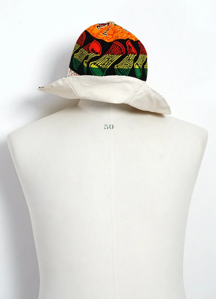 FLOP HAT | African Wax Block Print Hat | Rasta