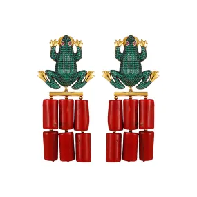 FROG CORAL EARRINGS