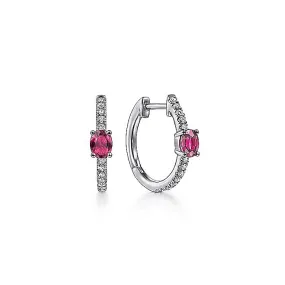 Gabriel & Co. Diamond and Ruby Hoops