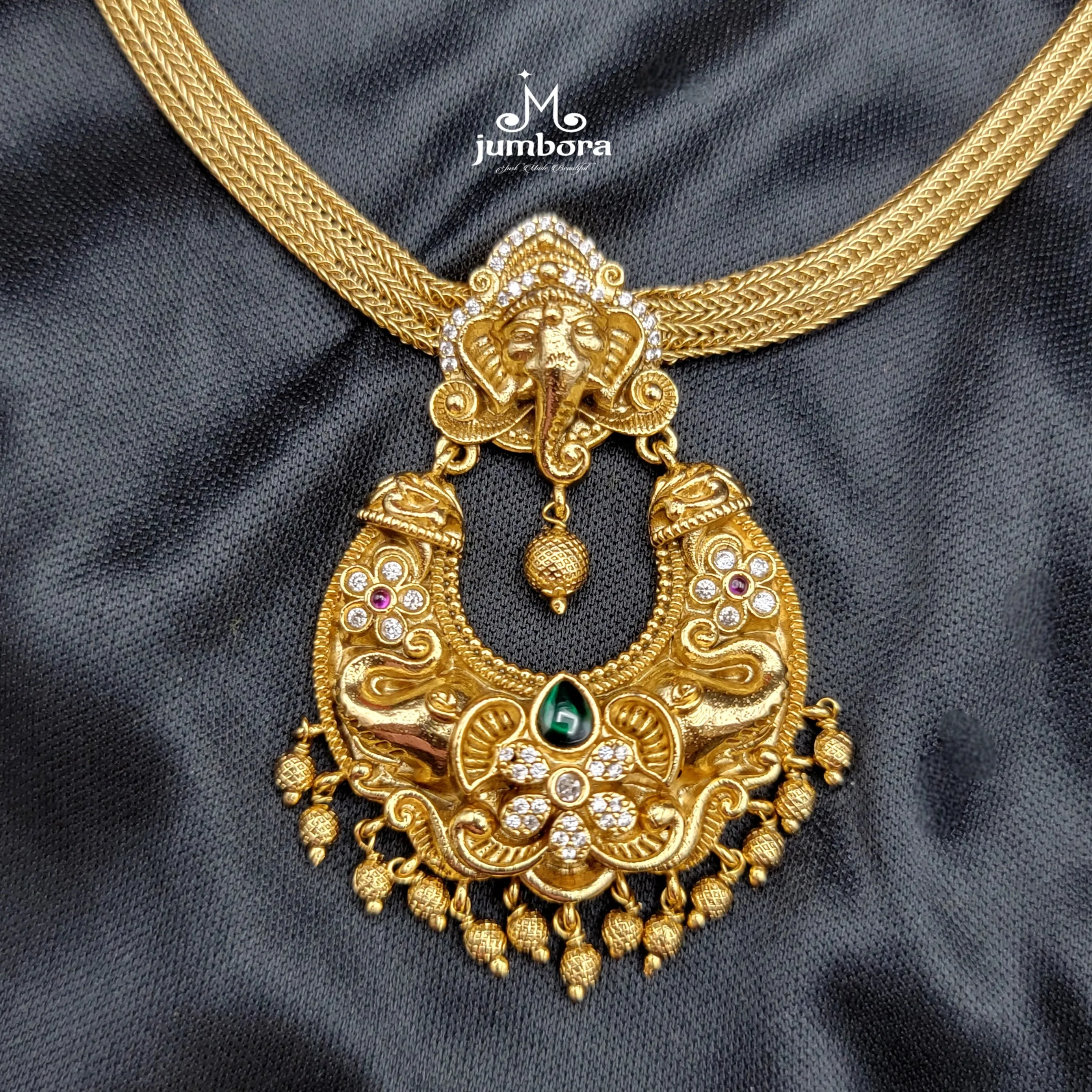 Ganesha Antique Gold Necklace Set