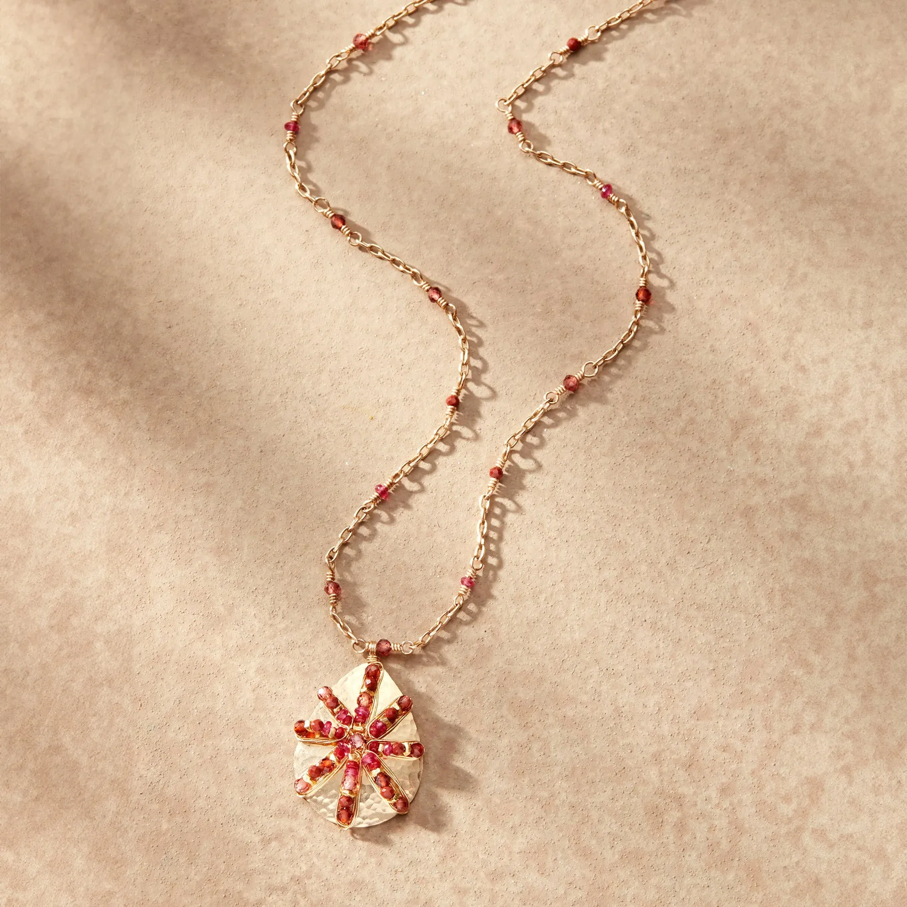 Garnet Star Necklace