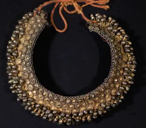 Gilt Indian  Style Orientalist Choker with Velvet Backing