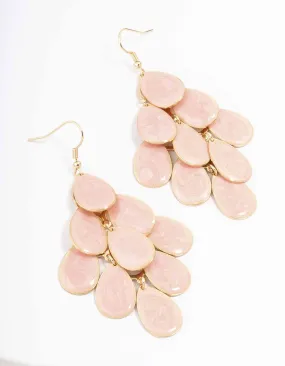 Gold Chandelier Stone Drop Earrings