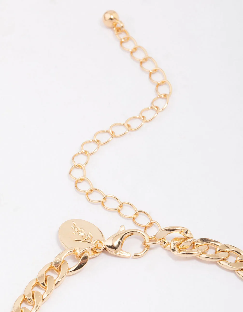 Gold Curb Chain Bracelet & Earring Set