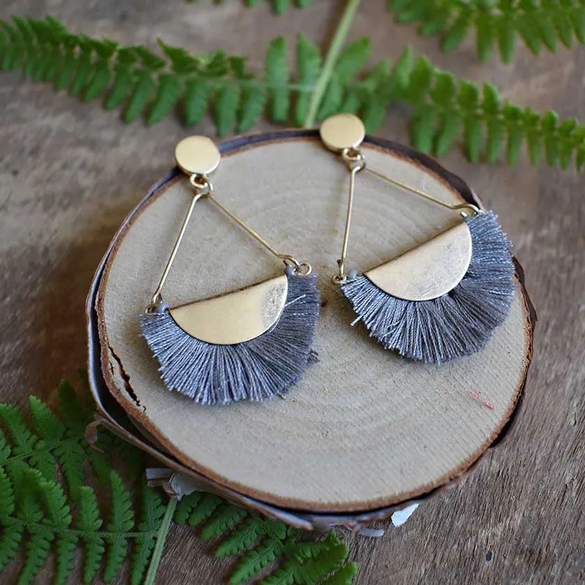 Gold Post Fringe Earrings