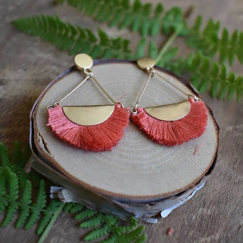 Gold Post Fringe Earrings