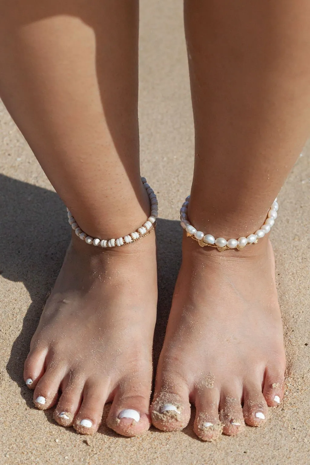 Gold Puka Shell Anklet - Kahale