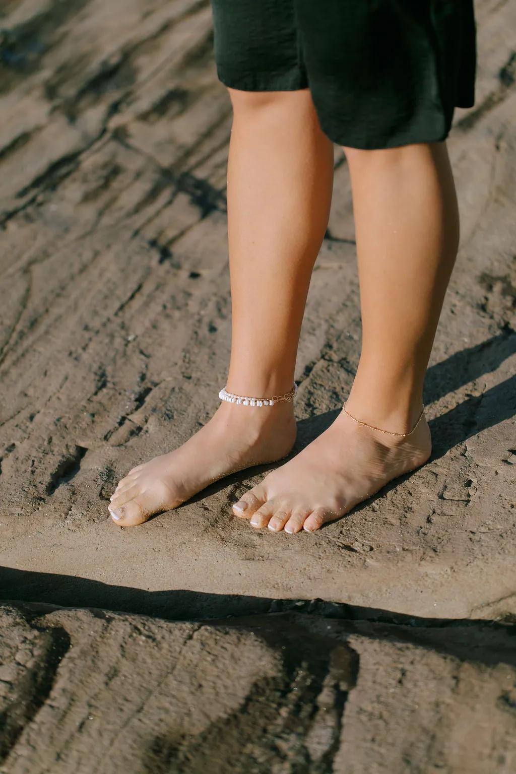 Gold Puka Shell Anklet - Kahale