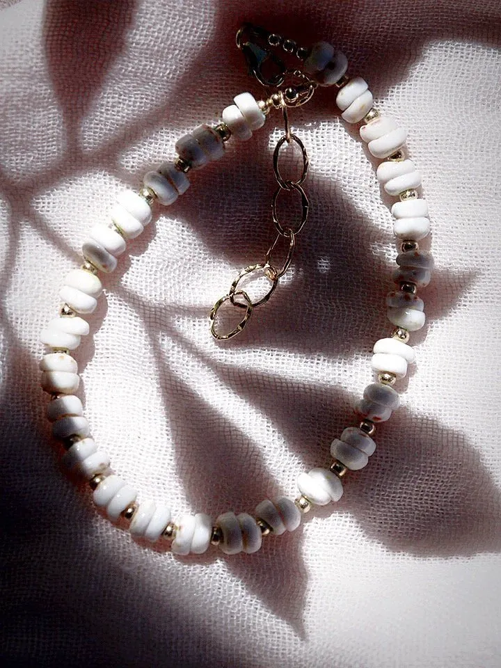 Gold Puka Shell Anklet - Kahale