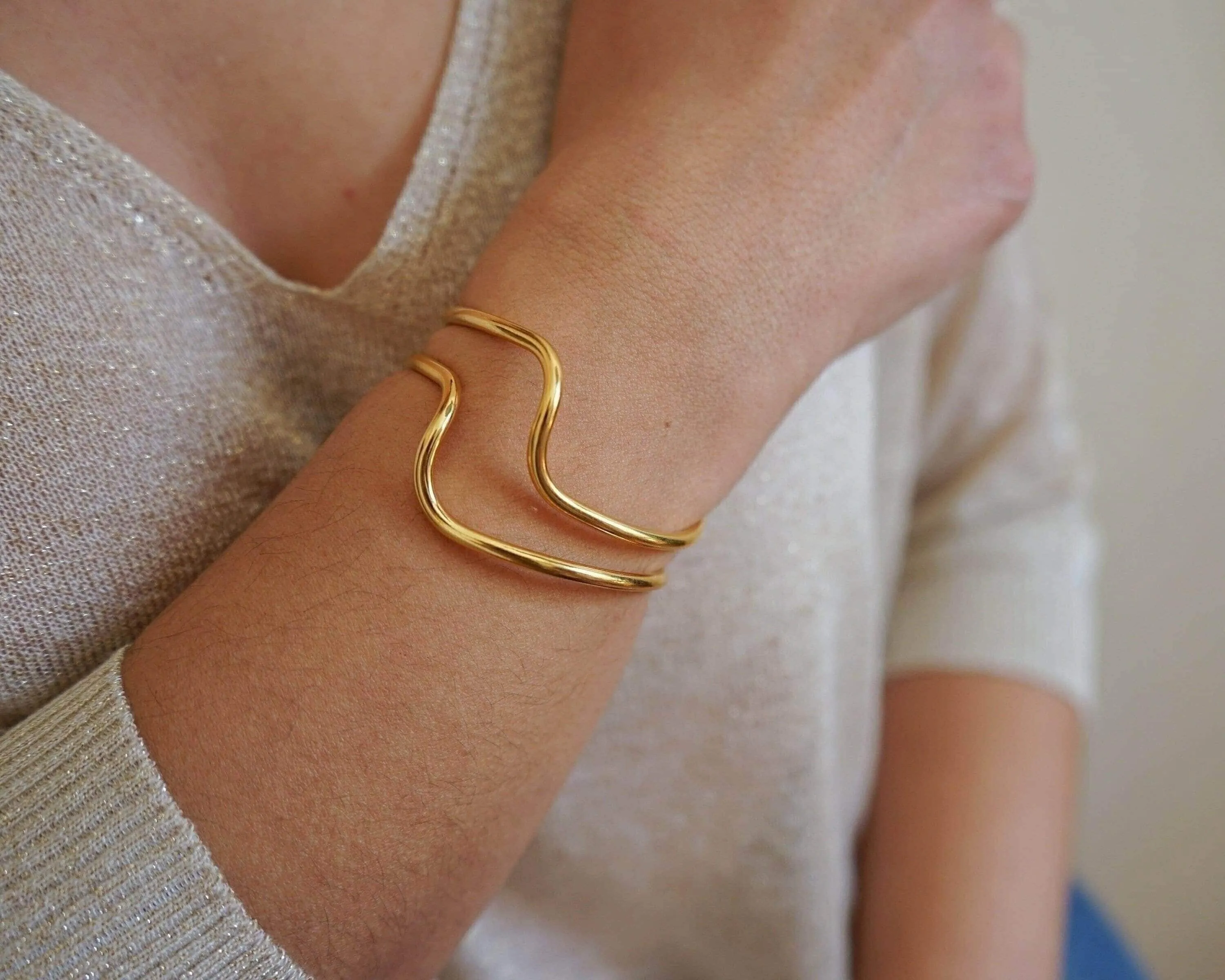 Gold Wave Cuff