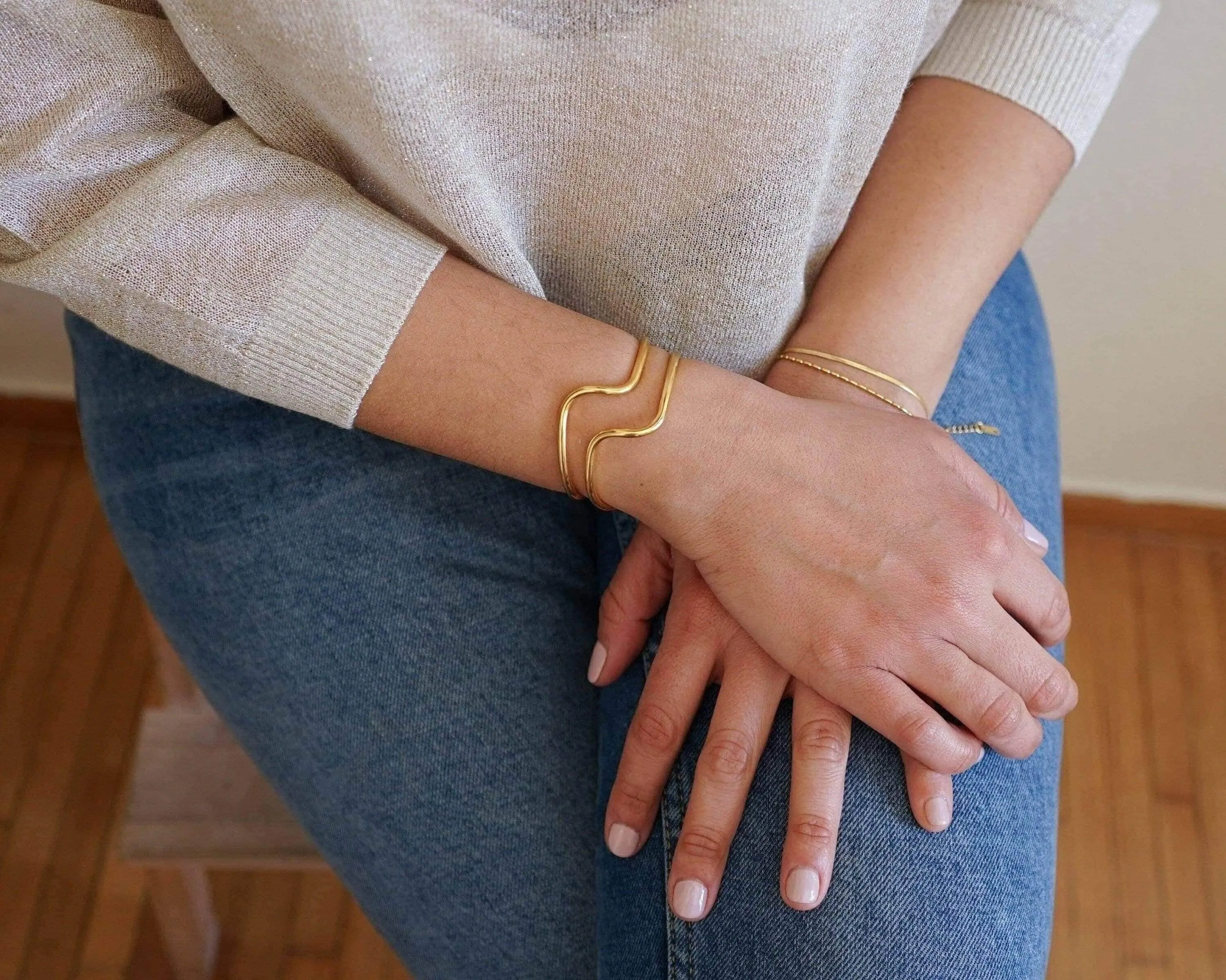 Gold Wave Cuff