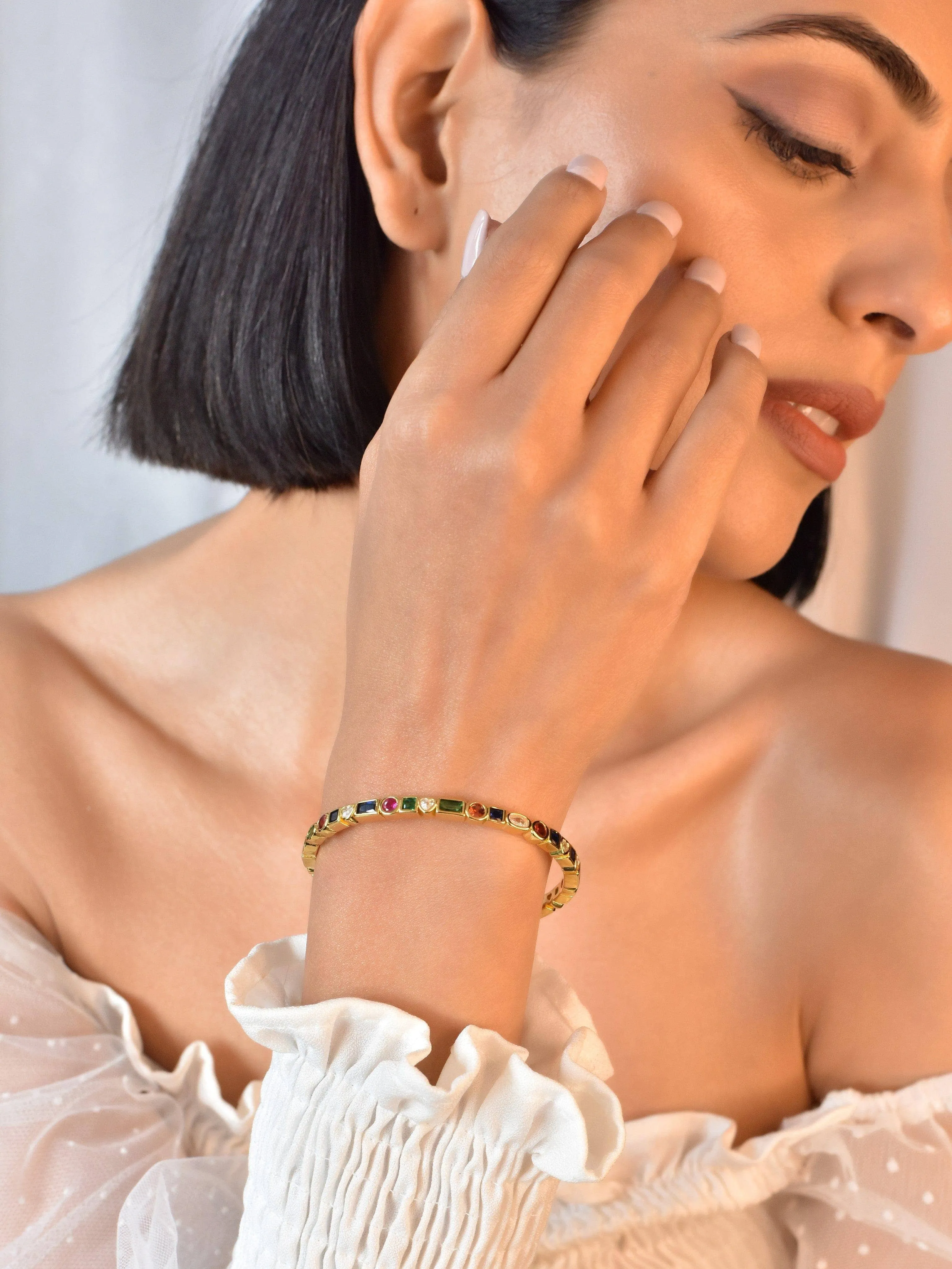 Golden Girl Multi-Color Cuff Bracelet