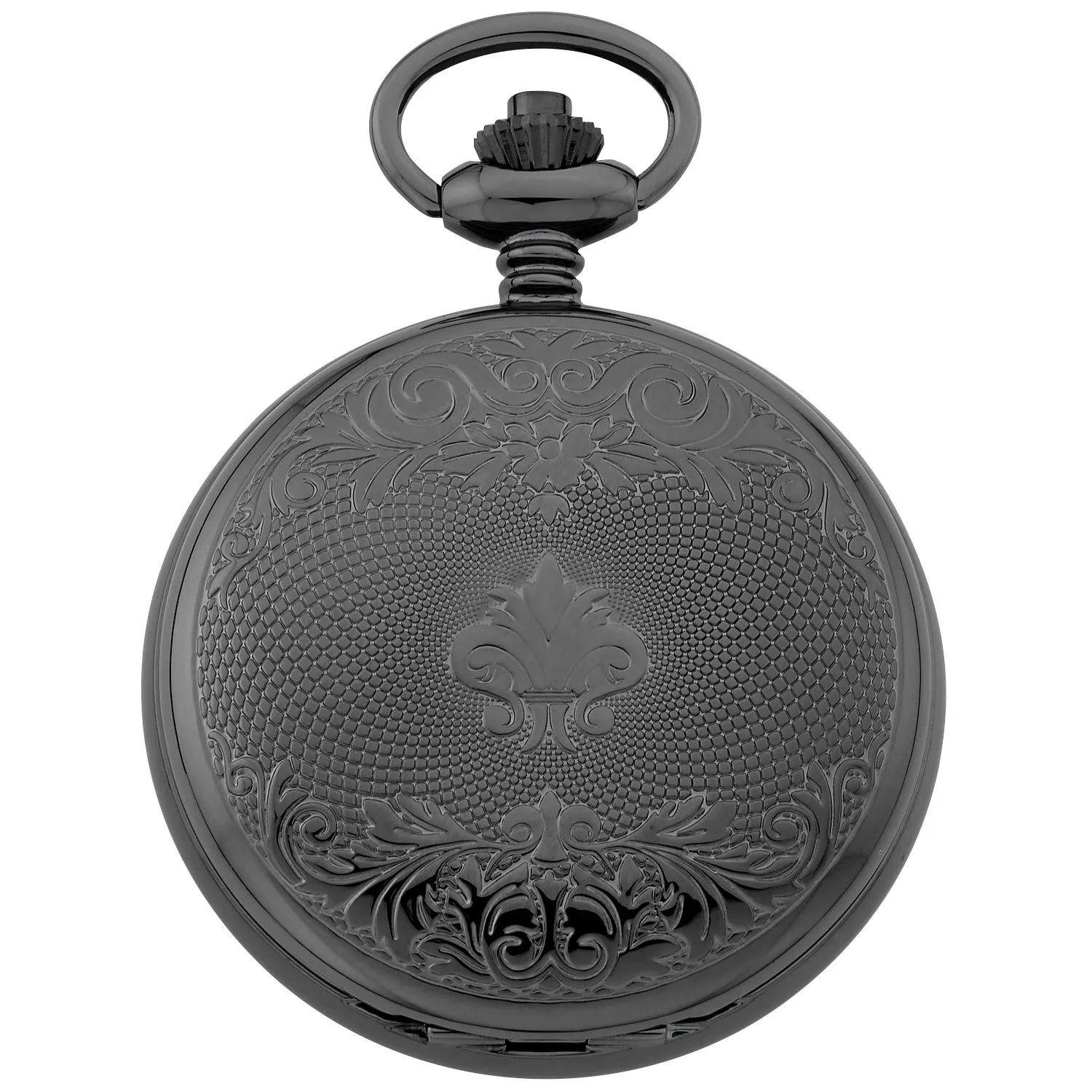 Gotham Men's Gun-Tone 17 Jewel Mechanical Double Half Hunter Pocket Watch # GWC14040BBK