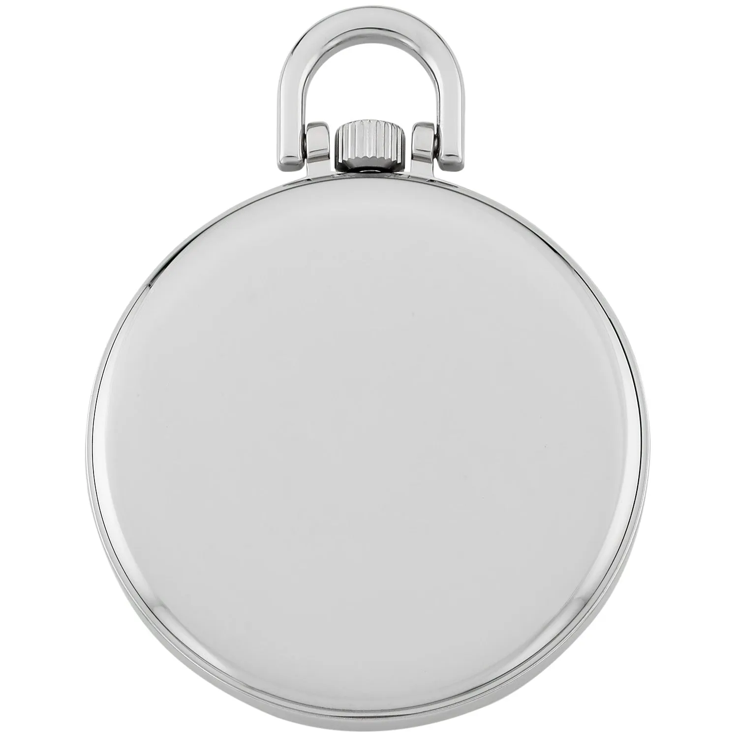 Gotham Men's Silver-Tone Slim Railroad 24 Hour Open Face Quartz Pocket Watch # GWC15029S