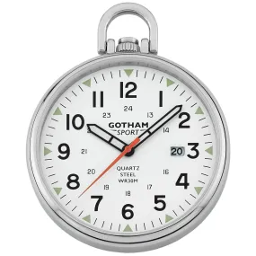 Gotham Men's Sport Series Stainless Steel Analog Quartz Date Pocket Watch # GWC14109S