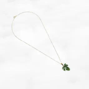 Green Jade Leaf Necklace