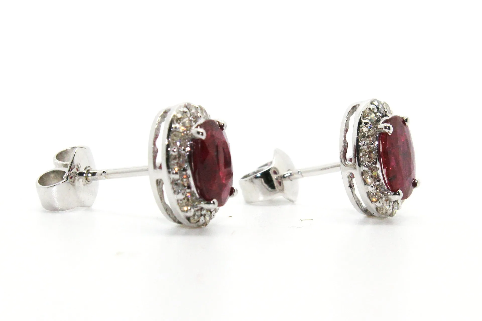 Halo Ruby & Diamond Earring Ad No. 0839