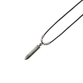 Heavy Silver Bullet Corded Necklace