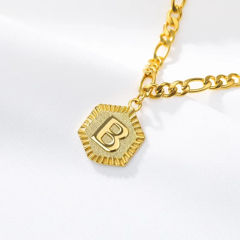 Hexagon Alphabet Leg Chain Letter Anklet