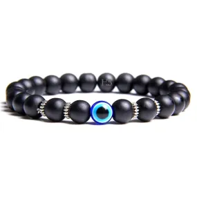 Hot And Bold Triple Protection Orignal Evil Eye/Nazariya Natural Semi Precious Gemstones Crystal Beaded Hand Bracelets For Women & Men. Reiki Feng Shui Accessories.