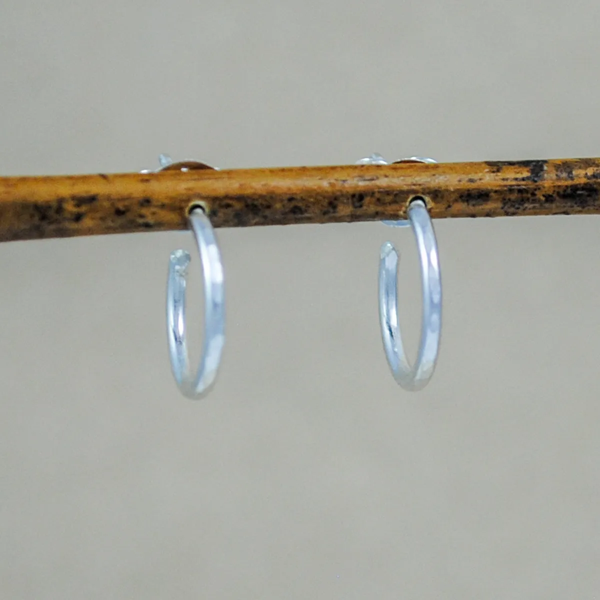 Huggie Hoop Earrings - sterling silver