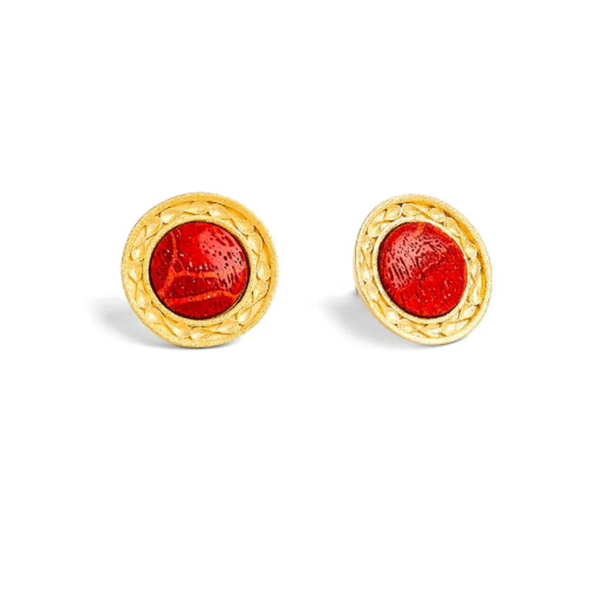 Infina Sponge Coral Pin Earrings - 19881296