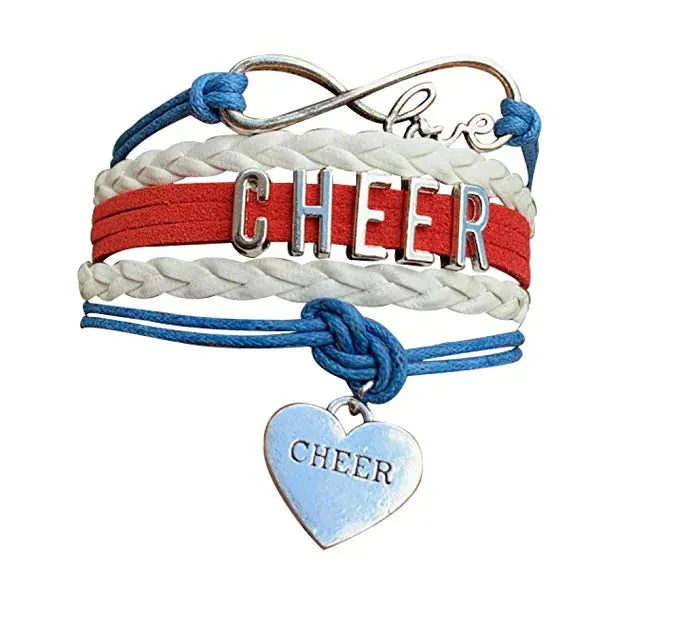 Infinity Cheer Bracelet - Pick Team Colors & Charm