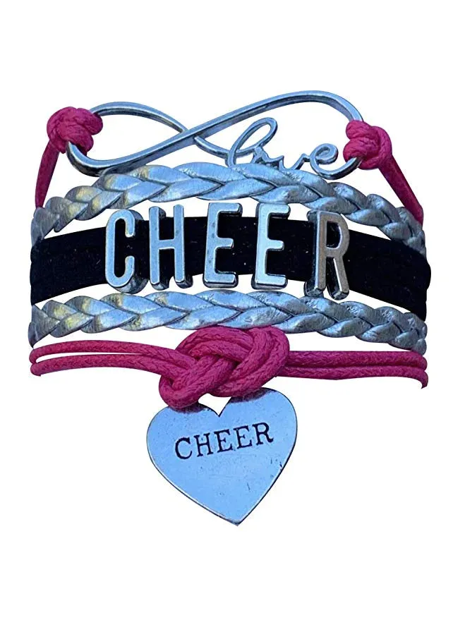 Infinity Cheer Bracelet - Pick Team Colors & Charm