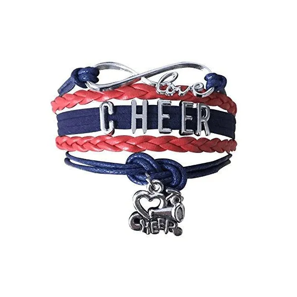 Infinity Cheer Bracelet - Pick Team Colors & Charm