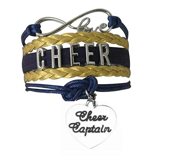 Infinity Cheer Bracelet - Pick Team Colors & Charm