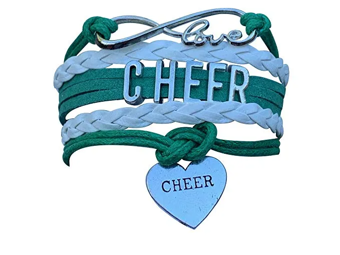 Infinity Cheer Bracelet - Pick Team Colors & Charm