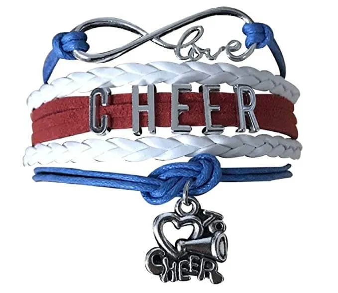 Infinity Cheer Bracelet - Pick Team Colors & Charm