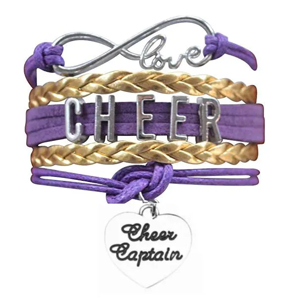 Infinity Cheer Bracelet - Pick Team Colors & Charm