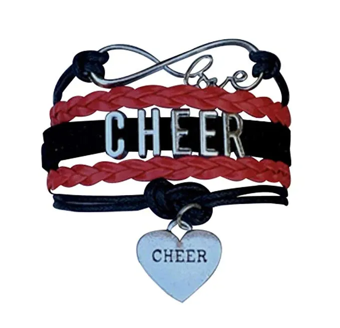 Infinity Cheer Bracelet - Pick Team Colors & Charm