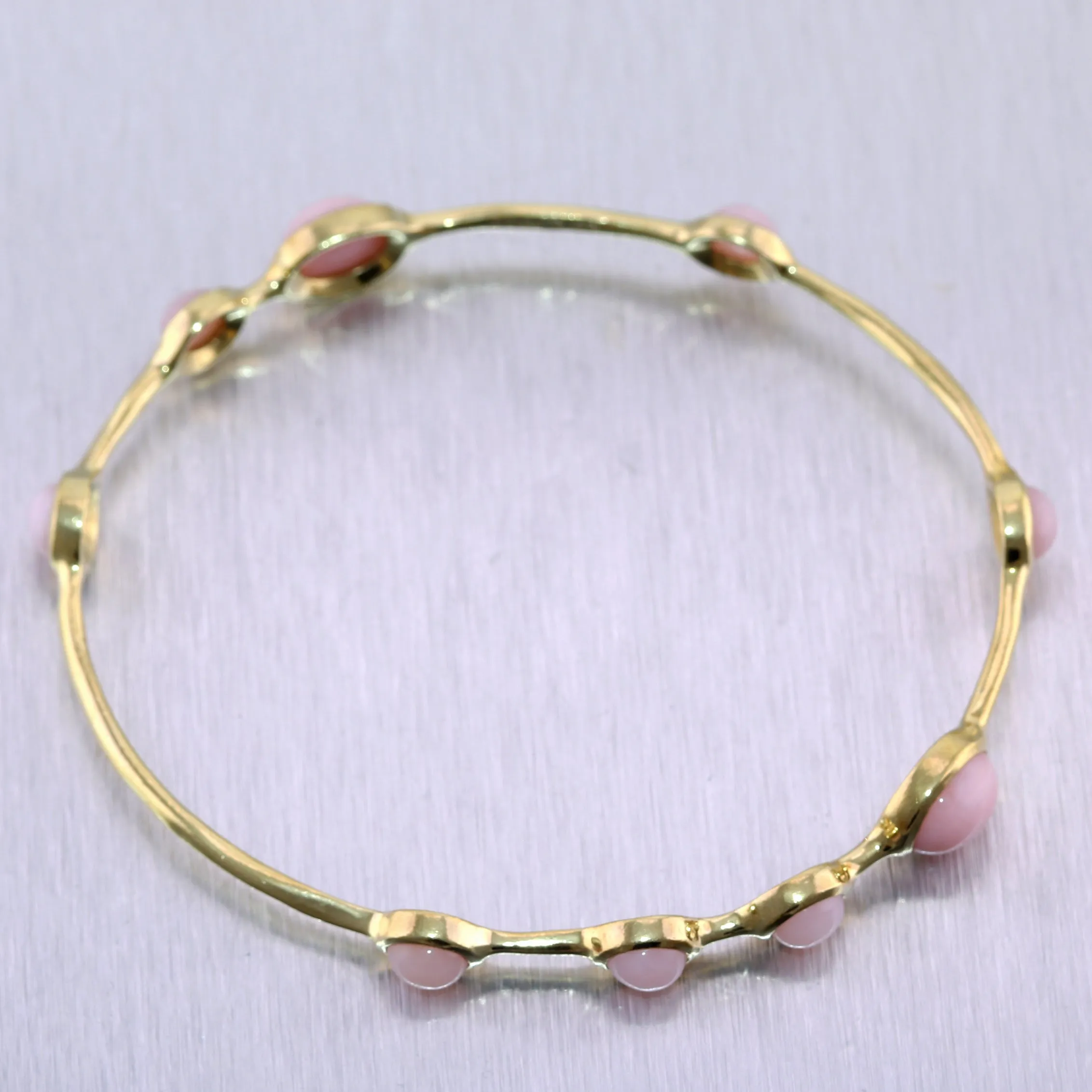 Ippolita 18k Yellow Gold Pink Opal 9 Stone Bangle Bracelet