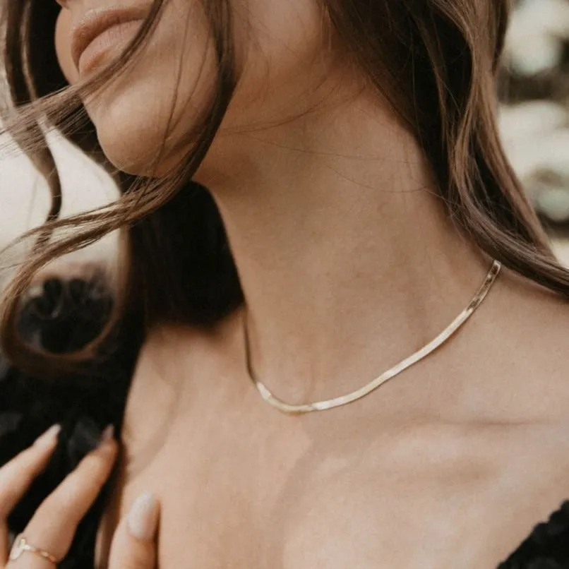 Jade Herringbone Necklace