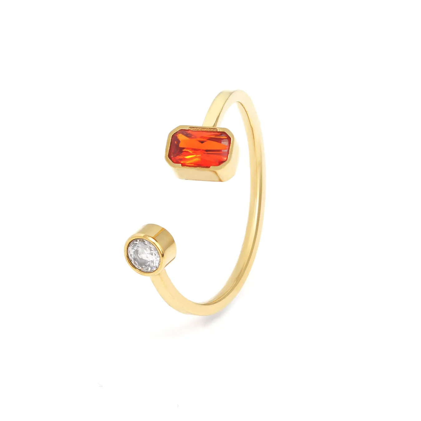 January Garnet Birthstone Ring - Yellow Gold