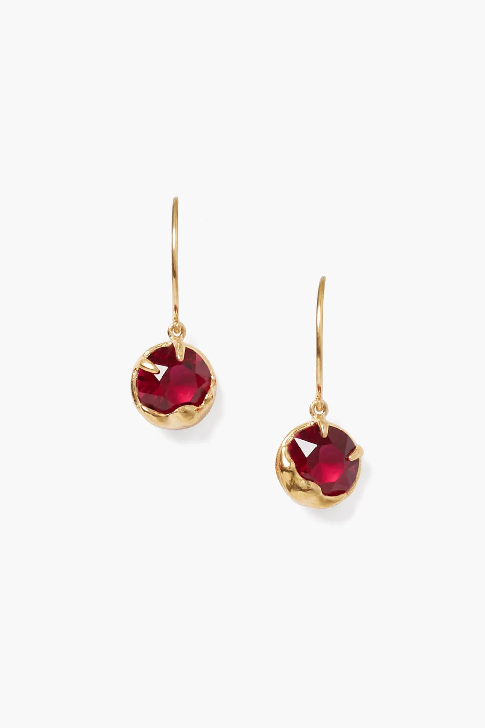 July Birthstone Earrings Ruby Crystal