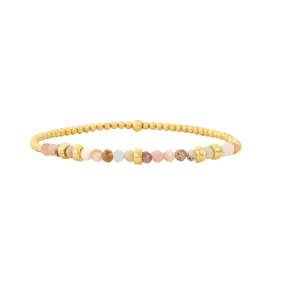 Karen Lazar 2MM Yellow Gold Bracelet - Opal & Rondelle