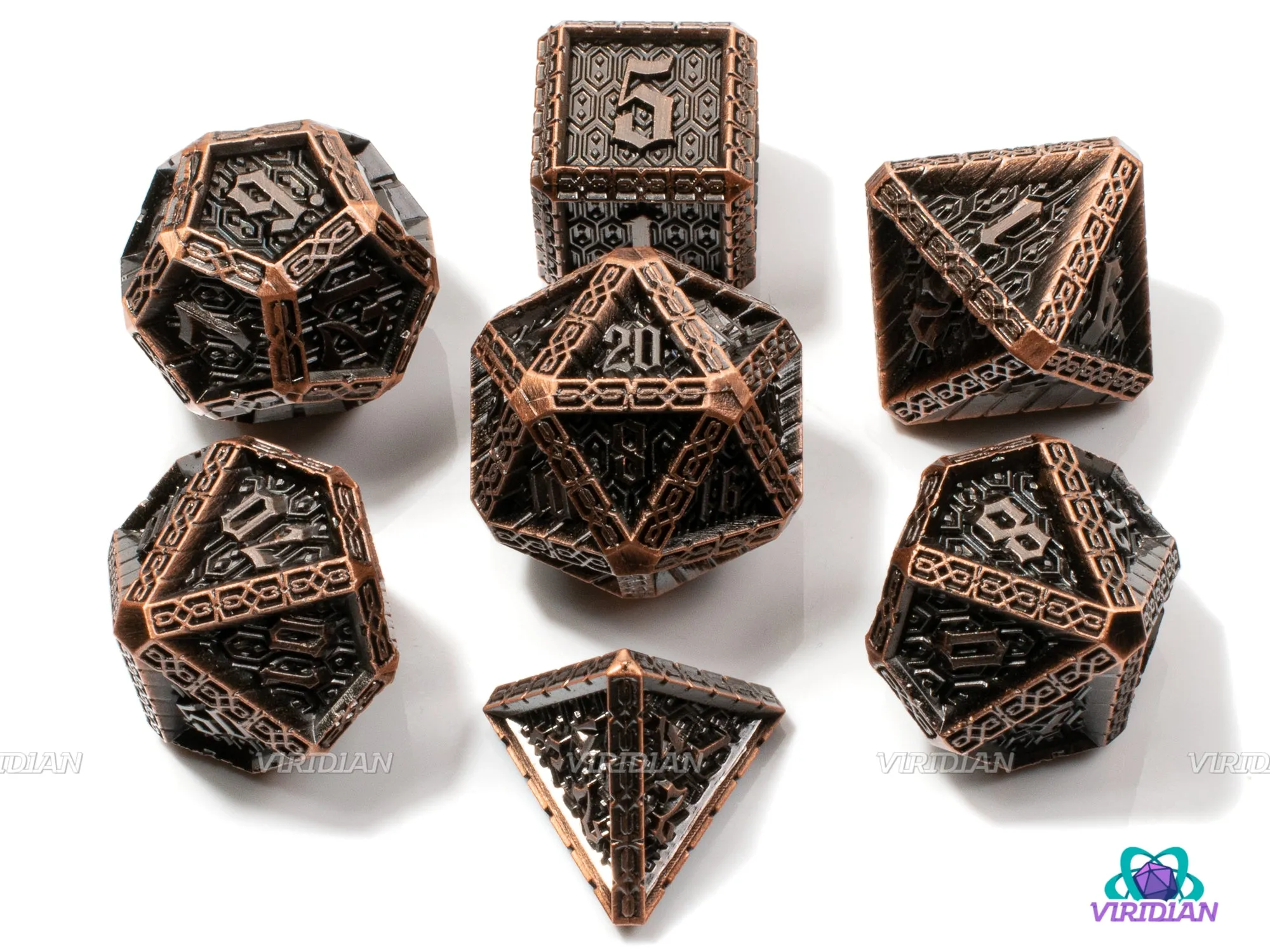 King's Watch | Copper Royal Guard Style | Metal Dice Set (7)