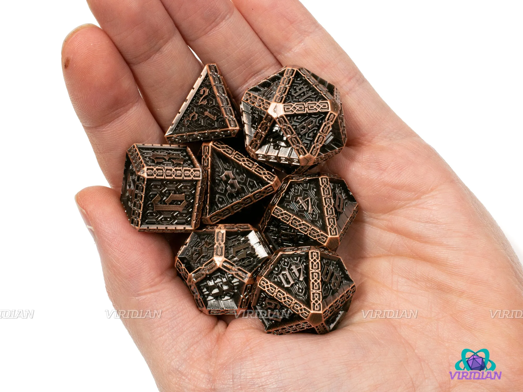 King's Watch | Copper Royal Guard Style | Metal Dice Set (7)