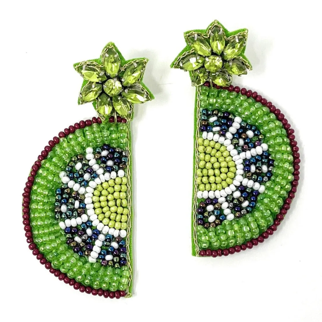 Kiwi Beaded Earrings