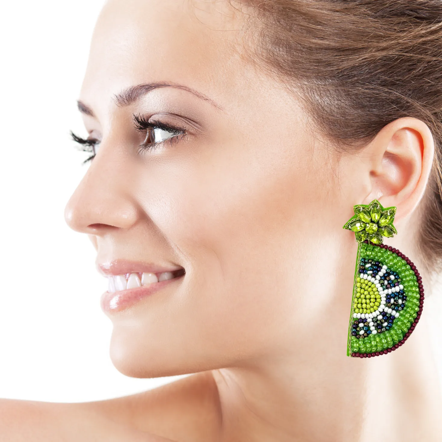 Kiwi Beaded Earrings